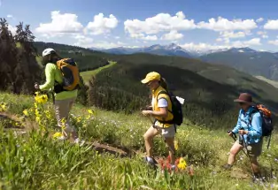 Summer hiking with friends near Vail