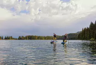 Stand-up paddleboarding on one of Grand Mesa's many lakes