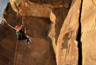 Climbing at Horsetooth Reservoir with Adaptive Adventures (photo credit: Craig DeMartino)