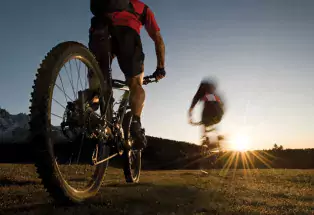 Two cyclists mountain Biking in Colorado
