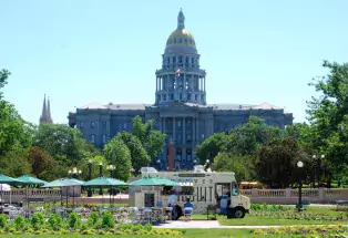 Denver Biscuit Bus in Denver's Civic Center Park