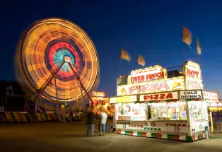 Rides and fair food at the Colorado State Fair in Pueblo, CO