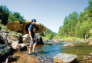 Kayaking in the Cache la Poudre Wilderness near Fort Collins
