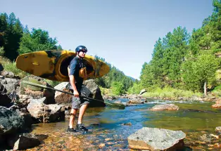 Kayaking the Cache la Poudre near Fort Collins