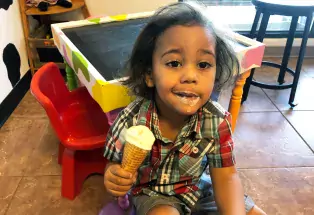 Saving some ice cream for later at the Caffeinated Cow
