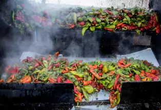 Roasting peppers spicing the air at Pueblo's Chile & Frijoles Festival
