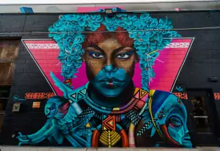 One of the many vibrant murals in RiNo
