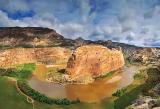Echo Park in Dinosaur National Monument, at the confluence of the Yampa and Green rivers