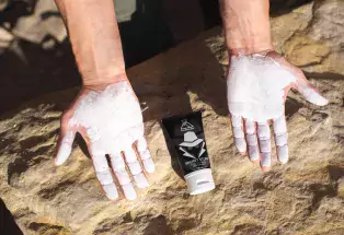 Liquid chalk and hand care for climbers from FrictionLabs, Denver
