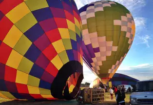 Hot-Air Balloons Before Liftoff