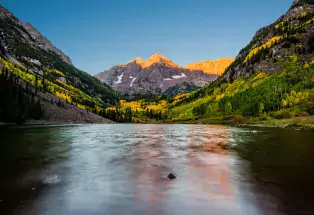The beautiful Maroon Bells in early autumn