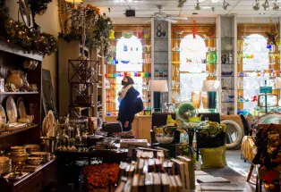 Browsing Peppercorn's kitchen and decor emporium