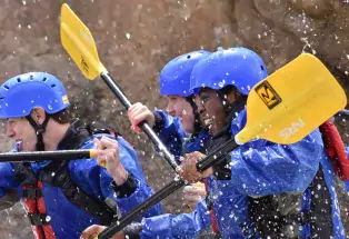 Having a blast on a beginner whitewater trip