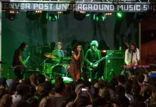 Cult performing onstage at the Denver Post Underground Music Showcase in 2013