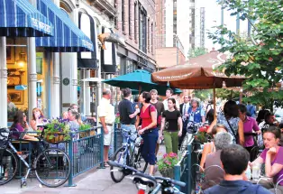 The shops and restaurants on Larimer Street in Lower Downtown Denver
