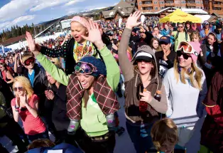 people cheering at Breckenridge spring fever concert