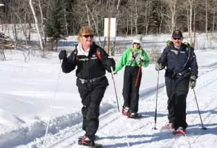 Having fun on a snowshoe trek in Meeker