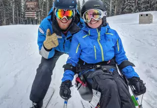 Skiing Prospect Bowl with Telluride Adaptive Sports Program (photo credit: Michael Mowery)