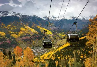 Take a gondola ride to see Telluride's fall colors.