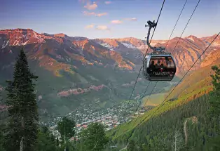 Ride the free gondola between Telluride and Mountain Village