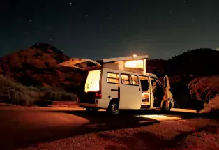 Stargazing in a pop-top model from Rocky Mountain Campervans