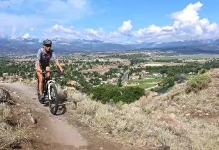 Mountain biking above downtown Salida