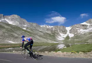cyclist on Colorado's Mount Evans Scenic Byway