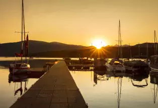 Frisco Bay Marina at dusk