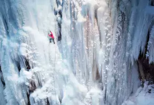 Ice climbing in Colorado