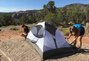 Setting up camp