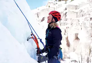 Ice climbing near Lake City