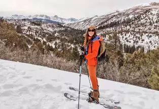 Person backcountry skiing in Montrose, Colorado
