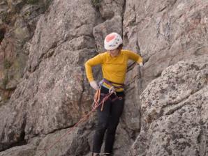 Mountain climbing just outside Denver A woman mountain climbing just outside Denver