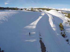 Backcountry skiing in Leadville Uphill skier in Leadville