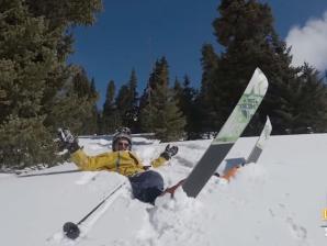 Skiing at Ski Cooper in Leadville Skier in snow at Ski Cooper in Leadville