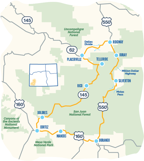 San Juan Skyway Map San Juan Skyway Map