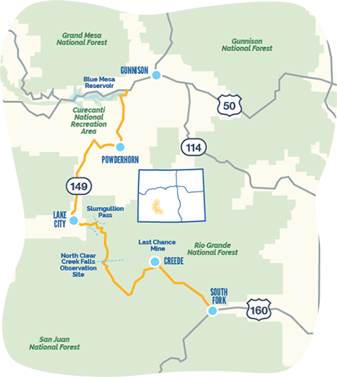 Silver Thread byway map Silver Thread byway map